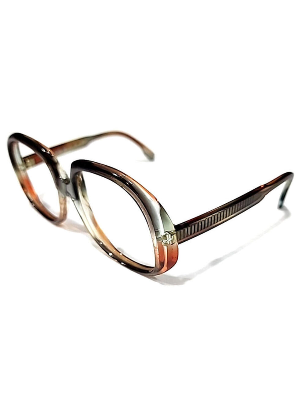 Riviera 22 Vintage Large Gray Brown Butterfly Sunglasses Frame Only France 50-20